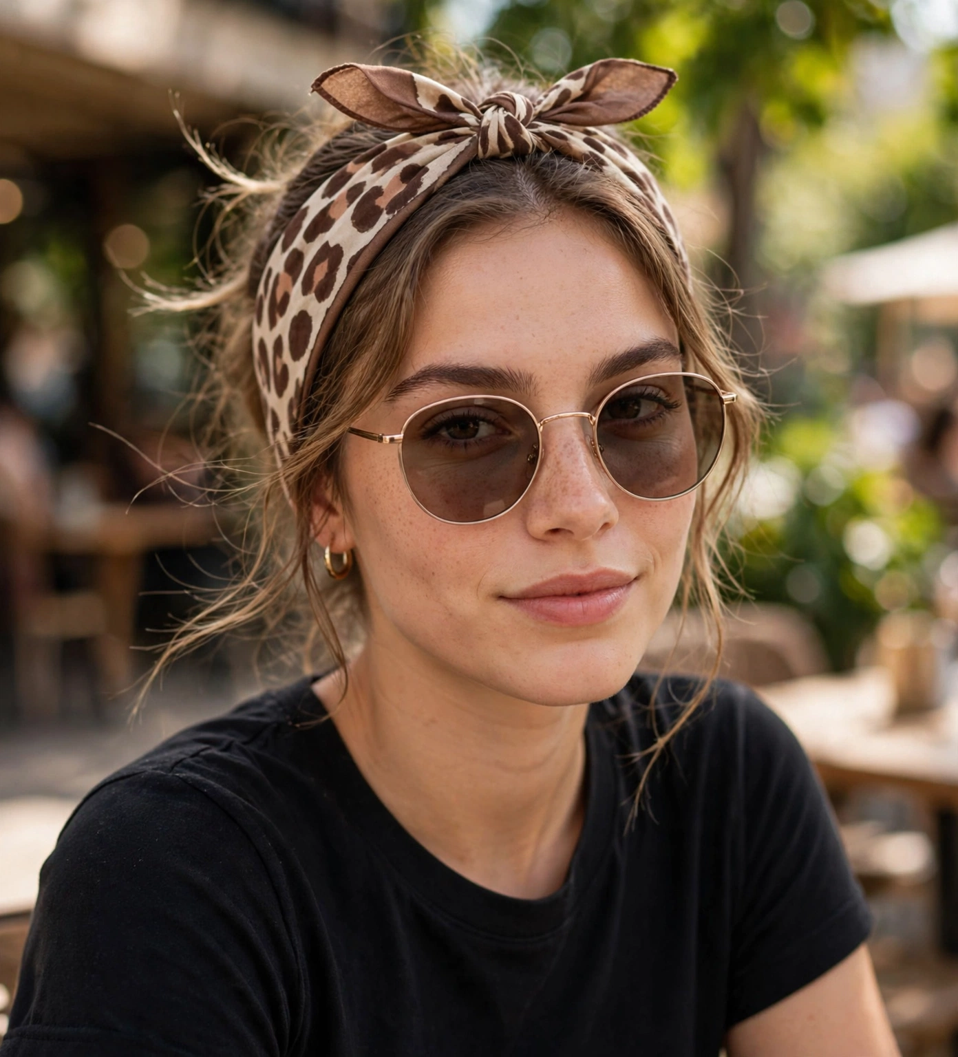 Leopard silk scarf after