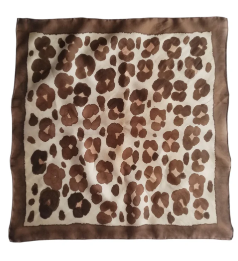 Leopard silk scarf before
