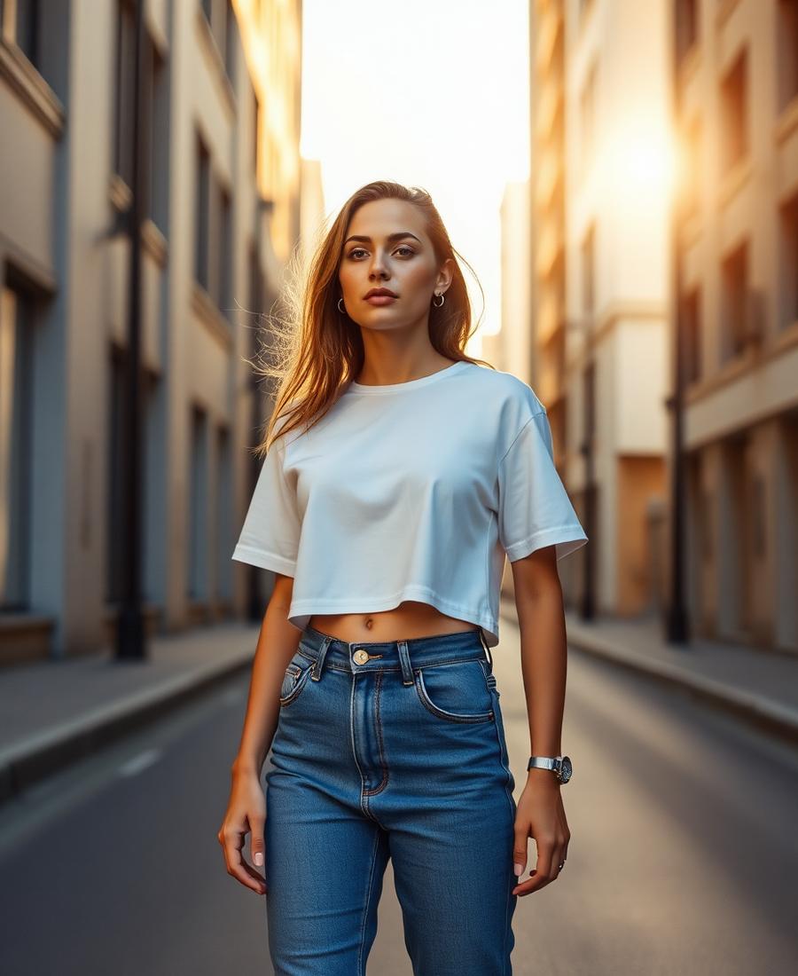 Tee and jeans after